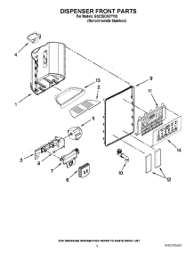 06 - Dispenser Front Parts parts for Whirlpool Refrigerator GSC25C4EYY03 / from AppliancePartsPros.com