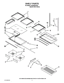 03 - Shelf Parts parts for Whirlpool Refrigerator GI6SARXXF04 / from AppliancePartsPros.com