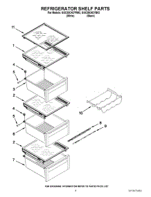 03 - Refrigerator Shelf Parts parts for Whirlpool Refrigerator GSC25C4EYB02 / from AppliancePartsPros.com
