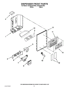 08 - Dispenser Front Parts parts for Whirlpool Refrigerator GSC25C4EYB02 / from AppliancePartsPros.com