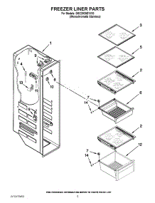 04 - Freezer Liner Parts parts for Whirlpool Refrigerator GSC25C5EYY03 / from AppliancePartsPros.com