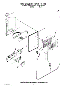 08 - Dispenser Front Parts parts for Whirlpool Refrigerator GSC25C6EYB01 / from AppliancePartsPros.com