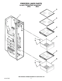 04 - Freezer Liner Parts parts for Whirlpool Refrigerator GSC25C4EYW02 / from AppliancePartsPros.com