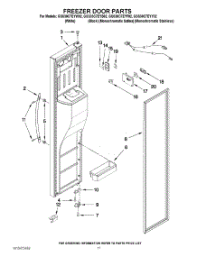 07 - Freezer Door Parts parts for Whirlpool Refrigerator GSS30C7EYF02 / from AppliancePartsPros.com