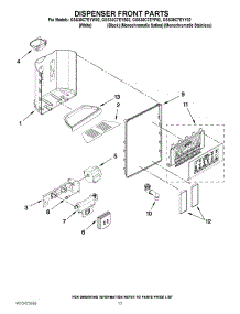08 - Dispenser Front Parts parts for Whirlpool Refrigerator GSS30C7EYF02 / from AppliancePartsPros.com