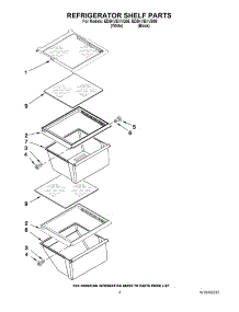 03 - Refrigerator Shelf Parts parts for Whirlpool Refrigerator ED5KVEXVQ06 / from AppliancePartsPros.com