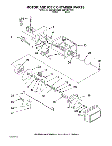 05 - Motor And Ice Container Parts parts for Whirlpool Refrigerator ED5KVEXVB06 / from AppliancePartsPros.com