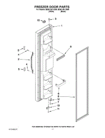 07 - Freezer Door Parts parts for Whirlpool Refrigerator ED5KVEXVB06 / from AppliancePartsPros.com