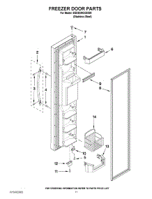 07 - Freezer Door Parts parts for Whirlpool Refrigerator 6GD5SHGXSS09 / from AppliancePartsPros.com