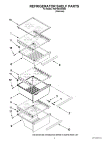 03 - Refrigerator Shelf Parts parts for Whirlpool Refrigerator WSF26D2EXS02 / from AppliancePartsPros.com