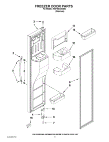 07 - Freezer Door Parts parts for Whirlpool Refrigerator WSF26D2EXS02 / from AppliancePartsPros.com
