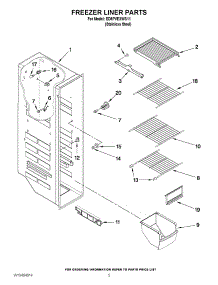 04 - Freezer Liner Parts parts for Whirlpool Refrigerator ED5PVEXWS11 / from AppliancePartsPros.com