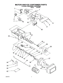 05 - Motor And Ice Container parts for Whirlpool Refrigerator ED25PQXDW01 / from AppliancePartsPros.com