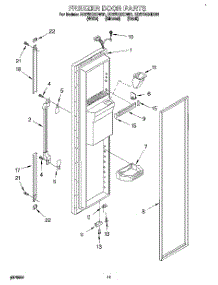 07 - Freezer Door parts for Whirlpool Refrigerator ED27DQXDB01 / from AppliancePartsPros.com