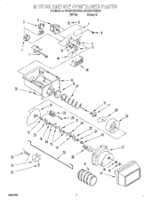 05 - Motor And Ice Container parts for Whirlpool Refrigerator ED25PQXDW04 / from AppliancePartsPros.com