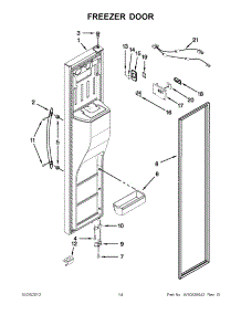 07 - Freezer Door parts for Whirlpool Refrigerator WRS965CIAM00 / from AppliancePartsPros.com