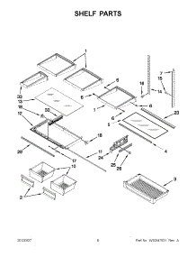 03 - Shelf Parts parts for Whirlpool Refrigerator 5VGI6FARAF00 / from AppliancePartsPros.com