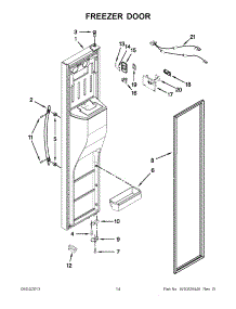 07 - Freezer Door parts for Whirlpool Refrigerator WRS526SIAE00 / from AppliancePartsPros.com
