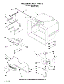 02 - Freezer Liner Parts parts for Whirlpool Refrigerator GB2FHDXWS06 / from AppliancePartsPros.com