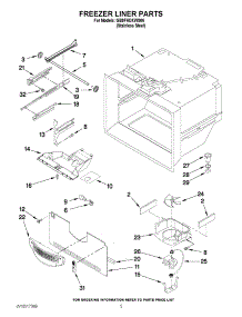 03 - Freezer Liner Parts parts for Whirlpool Refrigerator GB9FHDXWS06 / from AppliancePartsPros.com