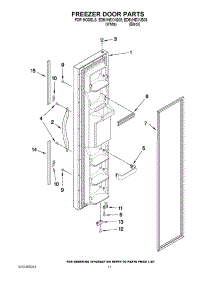 07 - Freezer Door Parts parts for Whirlpool Refrigerator ED5VHEXVB08 / from AppliancePartsPros.com