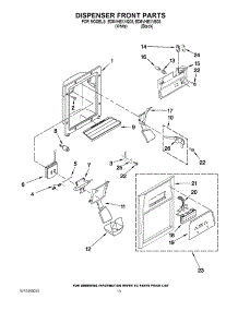 08 - Dispenser Front Parts parts for Whirlpool Refrigerator ED5VHEXVB08 / from AppliancePartsPros.com