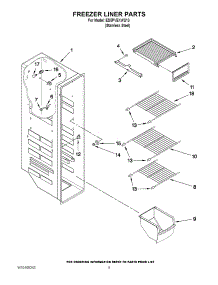 04 - Freezer Liner Parts parts for Whirlpool Refrigerator ED5PVEXWS13 / from AppliancePartsPros.com