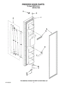 07 - Freezer Door Parts parts for Whirlpool Refrigerator ED5PVEXWS13 / from AppliancePartsPros.com