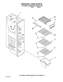 04 - Freezer Liner Parts parts for Whirlpool Refrigerator ED5VHEXVQ08 / from AppliancePartsPros.com