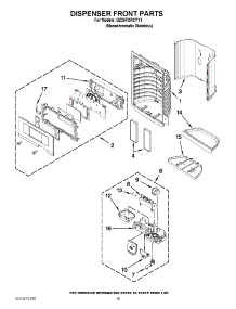 08 - Dispenser Front Parts parts for Whirlpool Refrigerator GZ25FSRXYY1 / from AppliancePartsPros.com