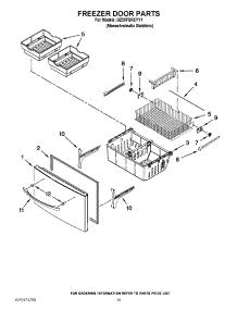 10 - Freezer Door Parts parts for Whirlpool Refrigerator GZ25FSRXYY1 / from AppliancePartsPros.com