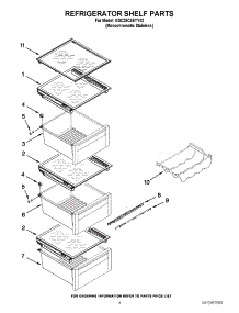 03 - Refrigerator Shelf Parts parts for Whirlpool Refrigerator GSC25C4EYY02 / from AppliancePartsPros.com