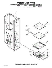 04 - Freezer Liner Parts parts for Whirlpool Refrigerator WSF26D2EXF01 / from AppliancePartsPros.com