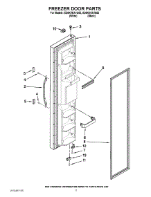 07 - Freezer Door Parts parts for Whirlpool Refrigerator ED5KVEXVB02 / from AppliancePartsPros.com