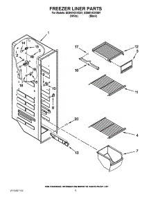 04 - Freezer Liner Parts parts for Whirlpool Refrigerator ED5KVEXVB01 / from AppliancePartsPros.com