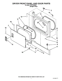 02 - Dryer Front Panel And Door Parts parts for Whirlpool Washer Dryer Combo WGT3300XQ1 / from AppliancePartsPros.com