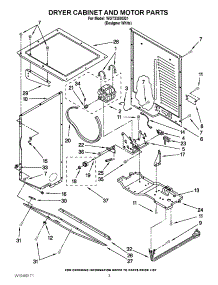 03 - Dryer Cabinet And Motor Parts parts for Whirlpool Washer Dryer Combo WGT3300XQ1 / from AppliancePartsPros.com