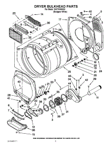 04 - Dryer Bulkhead Parts parts for Whirlpool Washer Dryer Combo WGT3300XQ1 / from AppliancePartsPros.com