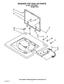 06 - Washer Top And Lid Parts parts for Whirlpool Washer Dryer Combo WGT3300XQ1 / from AppliancePartsPros.com
