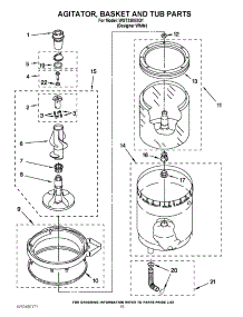 10 - Agitator, Basket And Tub Parts parts for Whirlpool Washer Dryer Combo WGT3300XQ1 / from AppliancePartsPros.com