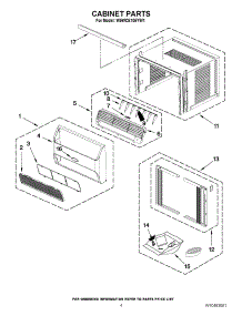 03 - Cabinet Parts parts for Whirlpool Air Conditioner W5WCE105YW1 / from AppliancePartsPros.com