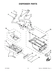 07 - Dispenser Parts parts for Whirlpool Washer Dryer Combo CGT8000AQ1 / from AppliancePartsPros.com