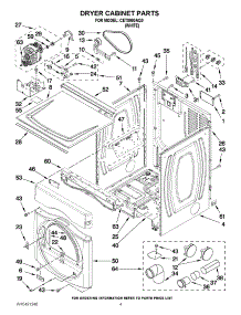 02 - Dryer Cabinet Parts parts for Whirlpool Washer Dryer Combo CET8000AQ0 / from AppliancePartsPros.com