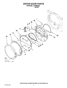 04 - Dryer Door Parts parts for Whirlpool Washer Dryer Combo CET8000AQ0 / from AppliancePartsPros.com