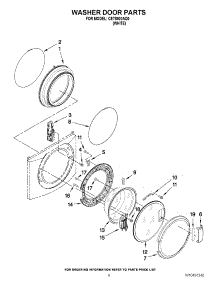 05 - Washer Door Parts parts for Whirlpool Washer Dryer Combo CET8000AQ0 / from AppliancePartsPros.com