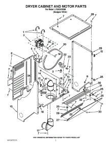 03 - Dryer Cabinet And Motor Parts parts for Whirlpool Washer Dryer Combo LTG5243DQB / from AppliancePartsPros.com