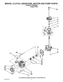 08 - Brake, Clutch, Gearcase, Motor And Pump Parts parts for Whirlpool Washer Dryer Combo LTG5243DQB / from AppliancePartsPros.com