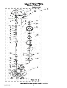 12 - Gearcase Parts parts for Whirlpool Washer Dryer Combo LTG5243DQB / from AppliancePartsPros.com
