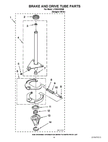 13 - Brake And Drive Tube Parts parts for Whirlpool Washer Dryer Combo LTG5243DQB / from AppliancePartsPros.com