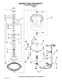 03 - Basket And Tub Parts parts for Whirlpool Washer 7MWTW1711YM1 / from AppliancePartsPros.com